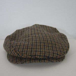 Vtg Boston Brothers Adult M Wool Plaid Driving Cap Newsboy Hat Insulated 22.5"